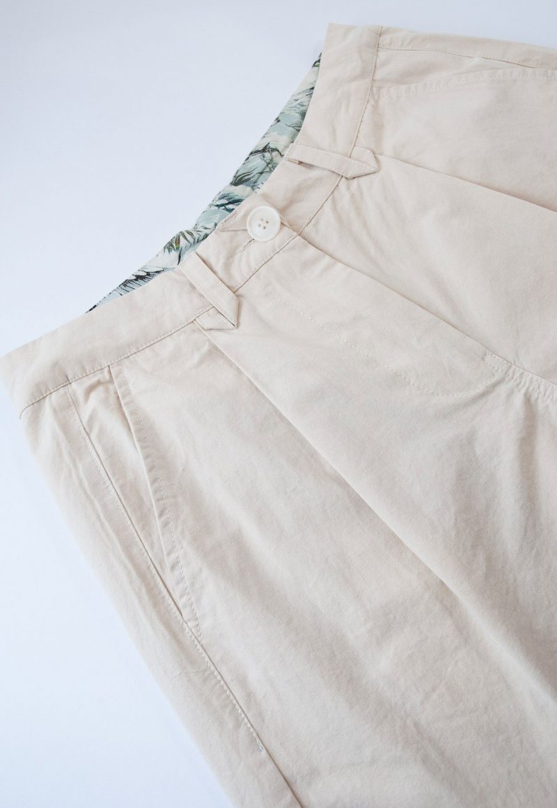 Pantalon corte clasico ancho algodón orgánico pinzas